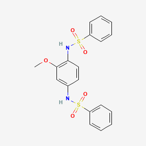 molecular formula C19H18N2O5S2 B3991095 N-[4-(benzenesulfonamido)-3-methoxyphenyl]benzenesulfonamide 