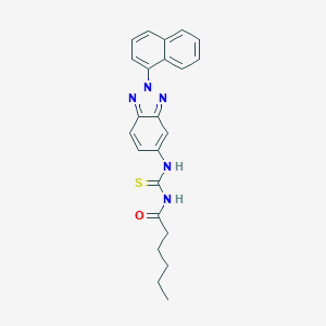 molecular formula C23H23N5OS B399120 N-hexanoyl-N'-[2-(1-naphthyl)-2H-1,2,3-benzotriazol-5-yl]thiourea 