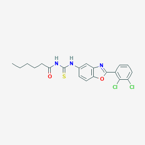 molecular formula C20H19Cl2N3O2S B399123 N-{[2-(2,3-dichlorophenyl)-1,3-benzoxazol-5-yl]carbamothioyl}hexanamide CAS No. 490015-91-3
