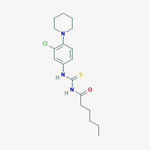 molecular formula C18H26ClN3OS B399130 N-(3-chloro-4-piperidin-1-ylphenyl)-N'-hexanoylthiourea 