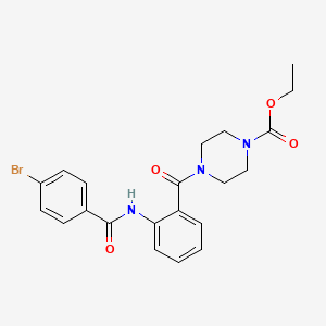 molecular formula C21H22BrN3O4 B3991355 ETHYL 4-[2-(4-BROMOBENZAMIDO)BENZOYL]PIPERAZINE-1-CARBOXYLATE 
