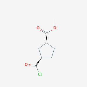 molecular formula C8H11ClO3 B039914 Cyclopentanecarboxylic acid, 3-(chlorocarbonyl)-, methyl ester, cis-(9CI) CAS No. 116940-83-1