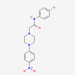 molecular formula C18H19BrN4O3 B3991436 N-(4-bromophenyl)-2-[4-(4-nitrophenyl)piperazin-1-yl]acetamide 