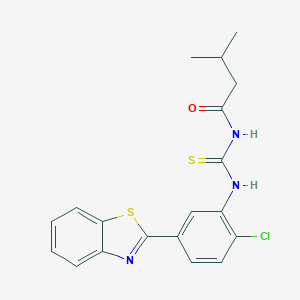 molecular formula C19H18ClN3OS2 B399158 N-[[5-(1,3-benzothiazol-2-yl)-2-chlorophenyl]carbamothioyl]-3-methylbutanamide 