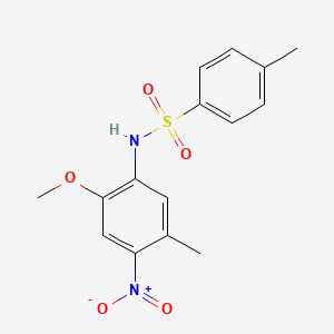 molecular formula C15H16N2O5S B3991631 N-(2-methoxy-5-methyl-4-nitrophenyl)-4-methylbenzenesulfonamide 
