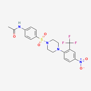molecular formula C19H19F3N4O5S B3991652 N-[4-({4-[4-nitro-2-(trifluoromethyl)phenyl]piperazin-1-yl}sulfonyl)phenyl]acetamide 