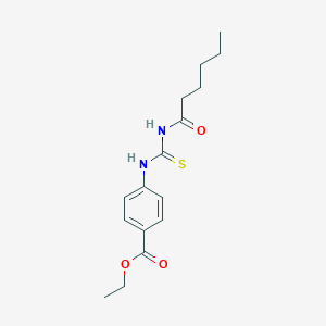 molecular formula C16H22N2O3S B399170 ethyl 4-{[(hexanoylamino)carbothioyl]amino}benzoate 
