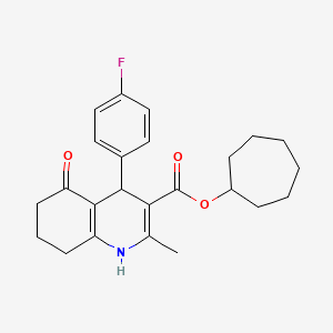 molecular formula C24H28FNO3 B3991733 cycloheptyl 4-(4-fluorophenyl)-2-methyl-5-oxo-1,4,5,6,7,8-hexahydro-3-quinolinecarboxylate 