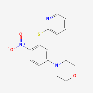 molecular formula C15H15N3O3S B3991744 4-[4-Nitro-3-(pyridin-2-ylsulfanyl)phenyl]morpholine 