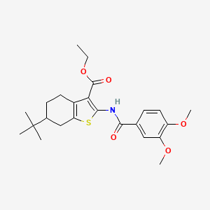 molecular formula C24H31NO5S B3992027 ethyl 6-tert-butyl-2-[(3,4-dimethoxybenzoyl)amino]-4,5,6,7-tetrahydro-1-benzothiophene-3-carboxylate 