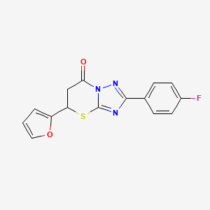molecular formula C15H10FN3O2S B3992084 2-(4-fluorophenyl)-5-(2-furyl)-5,6-dihydro-7H-[1,2,4]triazolo[5,1-b][1,3]thiazin-7-one 