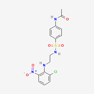 molecular formula C16H17ClN4O5S B3992249 N-[4-({2-[(2-chloro-6-nitrophenyl)amino]ethyl}sulfamoyl)phenyl]acetamide 