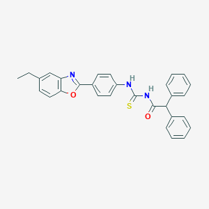 molecular formula C30H25N3O2S B399227 N-{[4-(5-ethyl-1,3-benzoxazol-2-yl)phenyl]carbamothioyl}-2,2-diphenylacetamide 