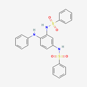 molecular formula C24H21N3O4S2 B3992289 N-[4-anilino-3-(benzenesulfonamido)phenyl]benzenesulfonamide 
