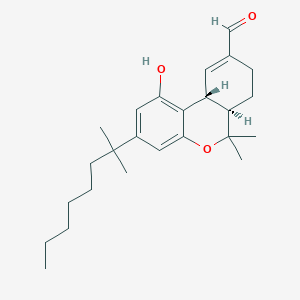 molecular formula C25H36O3 B039923 (6aR)-3-(1,1-Dimethylheptyl)-6abeta,7,8,10aalpha-tetrahydro-1-hydroxy-6,6-dimethyl-6H-dibenzo[b,d]pyran-9-c CAS No. 123331-83-9