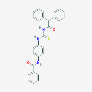 molecular formula C28H23N3O2S B399230 N-[4-({[(diphenylacetyl)amino]carbothioyl}amino)phenyl]benzamide 