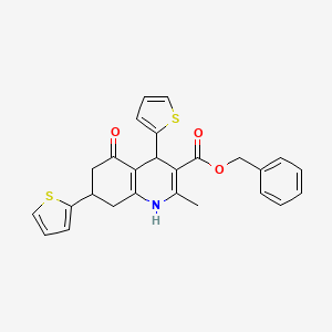 molecular formula C26H23NO3S2 B3992312 Benzyl 2-methyl-5-oxo-4,7-di(thiophen-2-yl)-1,4,5,6,7,8-hexahydroquinoline-3-carboxylate 