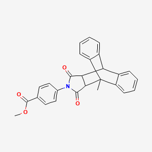 molecular formula C27H21NO4 B3992424 Methyl 4-(1-methyl-16,18-dioxo-17-azapentacyclo[6.6.5.02,7.09,14.015,19]nonadeca-2,4,6,9,11,13-hexaen-17-yl)benzoate 