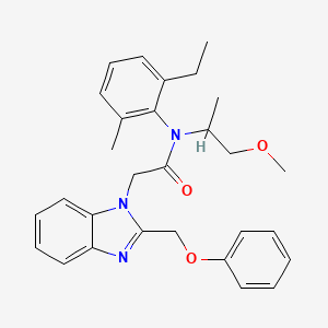 molecular formula C29H33N3O3 B3992460 N-(2-ETHYL-6-METHYLPHENYL)-N-(1-METHOXYPROPAN-2-YL)-2-[2-(PHENOXYMETHYL)-1H-1,3-BENZODIAZOL-1-YL]ACETAMIDE 