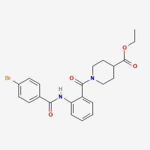 molecular formula C22H23BrN2O4 B3992471 ETHYL 1-[2-(4-BROMOBENZAMIDO)BENZOYL]PIPERIDINE-4-CARBOXYLATE 
