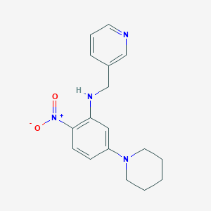 molecular formula C17H20N4O2 B3992515 2-NITRO-5-(PIPERIDIN-1-YL)-N-[(PYRIDIN-3-YL)METHYL]ANILINE 