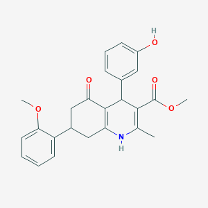 molecular formula C25H25NO5 B3992546 methyl 4-(3-hydroxyphenyl)-7-(2-methoxyphenyl)-2-methyl-5-oxo-1,4,5,6,7,8-hexahydro-3-quinolinecarboxylate 