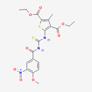 molecular formula C20H21N3O8S2 B3992749 Diethyl 5-[(4-methoxy-3-nitrobenzoyl)carbamothioylamino]-3-methylthiophene-2,4-dicarboxylate 