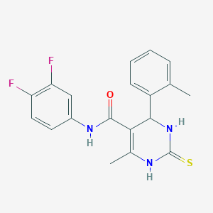 molecular formula C19H17F2N3OS B3992841 N-(3,4-difluorophenyl)-6-methyl-4-(2-methylphenyl)-2-sulfanylidene-3,4-dihydro-1H-pyrimidine-5-carboxamide 