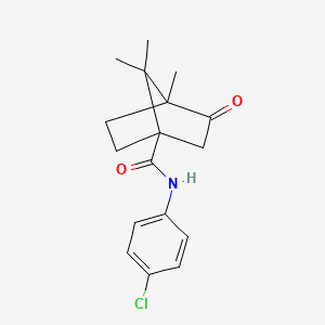 molecular formula C17H20ClNO2 B3992860 N-(4-chlorophenyl)-4,7,7-trimethyl-3-oxobicyclo[2.2.1]heptane-1-carboxamide 
