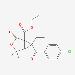 molecular formula C19H21ClO5 B3992865 ethyl 6-(4-chlorobenzoyl)-6-ethyl-4,4-dimethyl-2-oxo-3-oxabicyclo[3.1.0]hexane-1-carboxylate 