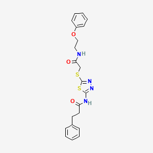 molecular formula C21H22N4O3S2 B3992870 N-[5-({2-oxo-2-[(2-phenoxyethyl)amino]ethyl}sulfanyl)-1,3,4-thiadiazol-2-yl]-3-phenylpropanamide 