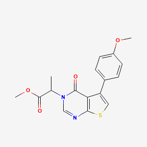 molecular formula C17H16N2O4S B3992896 Methyl 2-[5-(4-methoxyphenyl)-4-oxothieno[2,3-d]pyrimidin-3-yl]propanoate 
