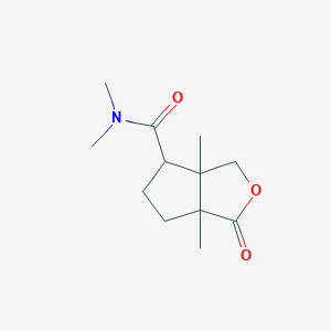 molecular formula C12H19NO3 B3992929 N,N,3a,6a-tetramethyl-3-oxo-1,4,5,6-tetrahydrocyclopenta[c]furan-6-carboxamide 