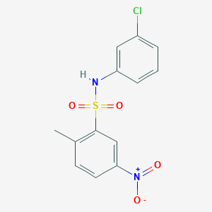 molecular formula C13H11ClN2O4S B3992991 N-(3-chlorophenyl)-2-methyl-5-nitrobenzenesulfonamide 