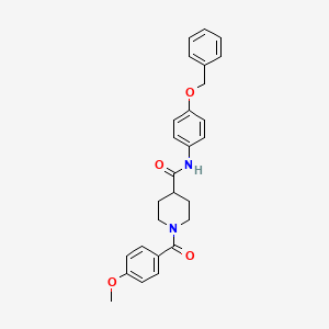molecular formula C27H28N2O4 B3992996 N-[4-(benzyloxy)phenyl]-1-[(4-methoxyphenyl)carbonyl]piperidine-4-carboxamide 