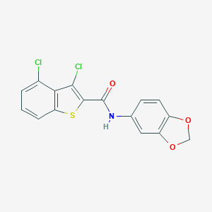 molecular formula C16H9Cl2NO3S B399303 N-(1,3-benzodioxol-5-yl)-3,4-dichloro-1-benzothiophene-2-carboxamide 