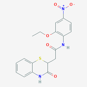 molecular formula C18H17N3O5S B3993052 N-(2-ethoxy-4-nitrophenyl)-2-(3-oxo-3,4-dihydro-2H-1,4-benzothiazin-2-yl)acetamide 