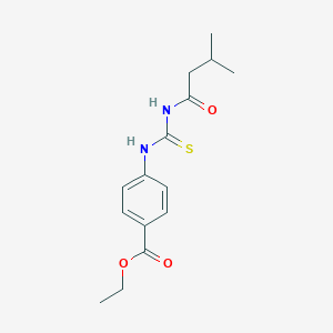 molecular formula C15H20N2O3S B399306 Ethyl 4-{[(3-methylbutanoyl)carbamothioyl]amino}benzoate 