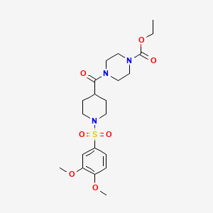 molecular formula C21H31N3O7S B3993072 ETHYL 4-[1-(3,4-DIMETHOXYBENZENESULFONYL)PIPERIDINE-4-CARBONYL]PIPERAZINE-1-CARBOXYLATE 