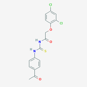 molecular formula C17H14Cl2N2O3S B399316 N-(4-acetylphenyl)-N'-[(2,4-dichlorophenoxy)acetyl]thiourea 