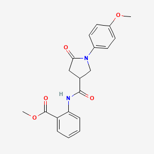 molecular formula C20H20N2O5 B3993273 Methyl 2-({[1-(4-methoxyphenyl)-5-oxopyrrolidin-3-yl]carbonyl}amino)benzoate 