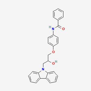 molecular formula C28H24N2O3 B3993342 N-{4-[3-(9H-carbazol-9-yl)-2-hydroxypropoxy]phenyl}benzamide 