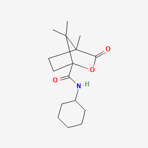 molecular formula C16H25NO3 B3993355 N-cyclohexyl-4,7,7-trimethyl-3-oxo-2-oxabicyclo[2.2.1]heptane-1-carboxamide 