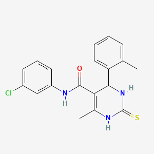 molecular formula C19H18ClN3OS B3993371 N-(3-chlorophenyl)-6-methyl-4-(2-methylphenyl)-2-sulfanylidene-3,4-dihydro-1H-pyrimidine-5-carboxamide 