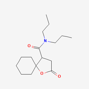 molecular formula C16H27NO3 B3993380 2-OXO-NN-DIPROPYL-1-OXASPIRO[4.5]DECANE-4-CARBOXAMIDE 