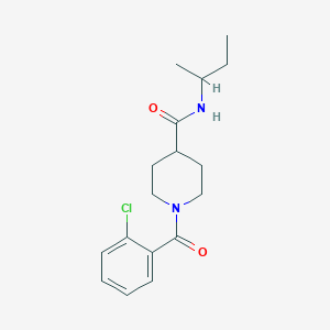 molecular formula C17H23ClN2O2 B3993405 N-(butan-2-yl)-1-[(2-chlorophenyl)carbonyl]piperidine-4-carboxamide 