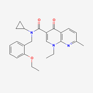 molecular formula C24H27N3O3 B3993448 N-cyclopropyl-N-(2-ethoxybenzyl)-1-ethyl-7-methyl-4-oxo-1,4-dihydro-1,8-naphthyridine-3-carboxamide 
