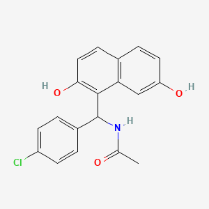 molecular formula C19H16ClNO3 B3993479 N-[(4-chlorophenyl)(2,7-dihydroxy-1-naphthyl)methyl]acetamide 
