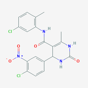 molecular formula C19H16Cl2N4O4 B3993515 N-(5-chloro-2-methylphenyl)-4-(4-chloro-3-nitrophenyl)-6-methyl-2-oxo-3,4-dihydro-1H-pyrimidine-5-carboxamide 