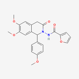molecular formula C23H22N2O6 B3993516 N-[6,7-dimethoxy-1-(4-methoxyphenyl)-3-oxo-3,4-dihydroisoquinolin-2(1H)-yl]furan-2-carboxamide 